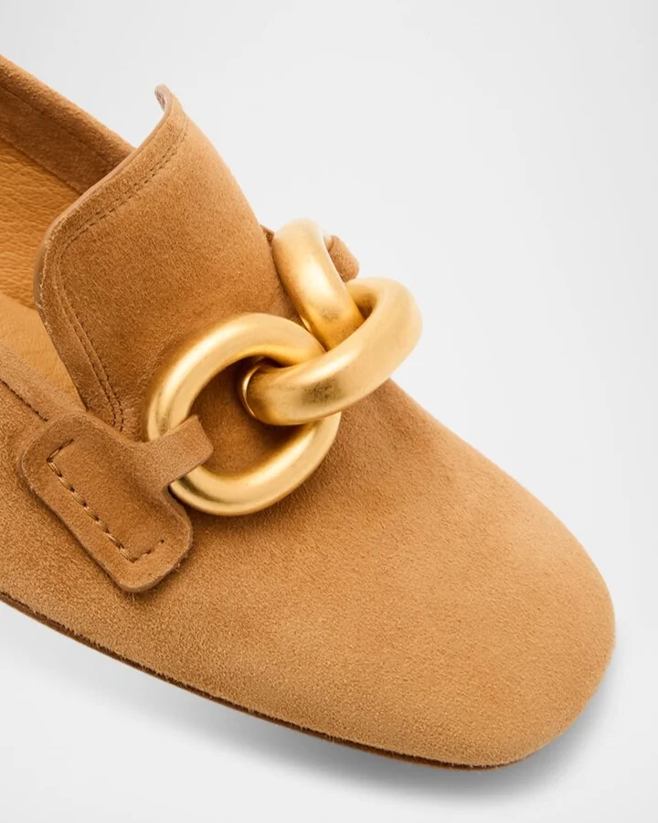 Gizi Chain Suede Moccasins Loafers - Image 2