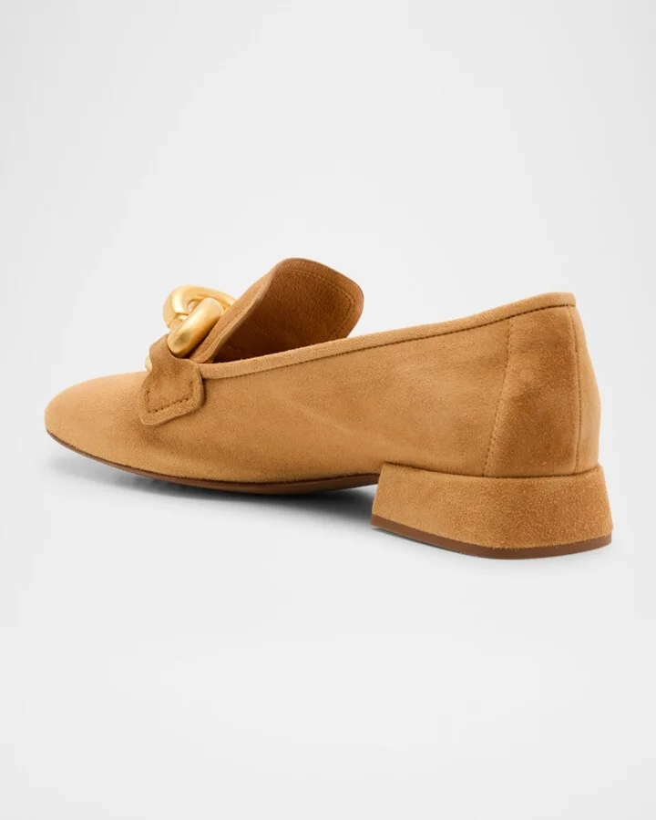 Gizi Chain Suede Moccasins Loafers - Image 11