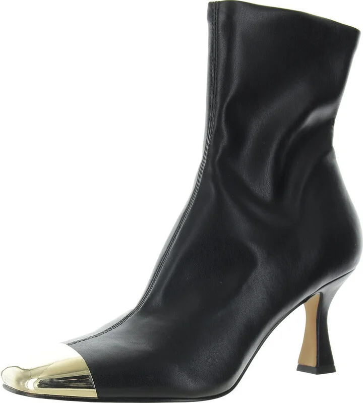 Glamor Womens Metallic Faux Leather Booties
