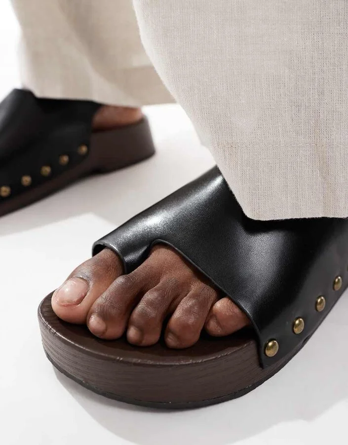 Glamorous clog sandals in black - Image 3