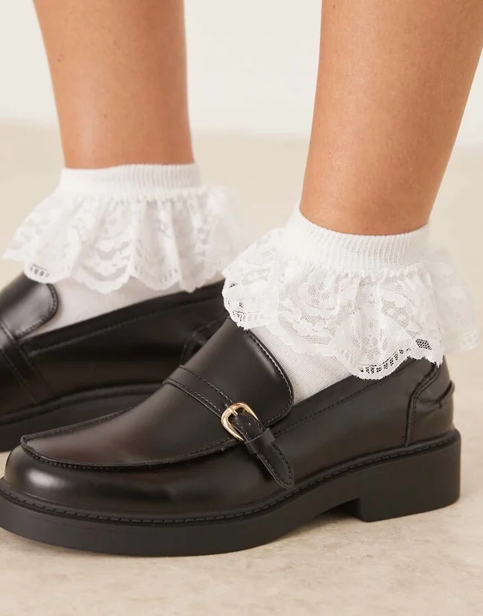 Glamorous loafers with buckle details in black - Image 2