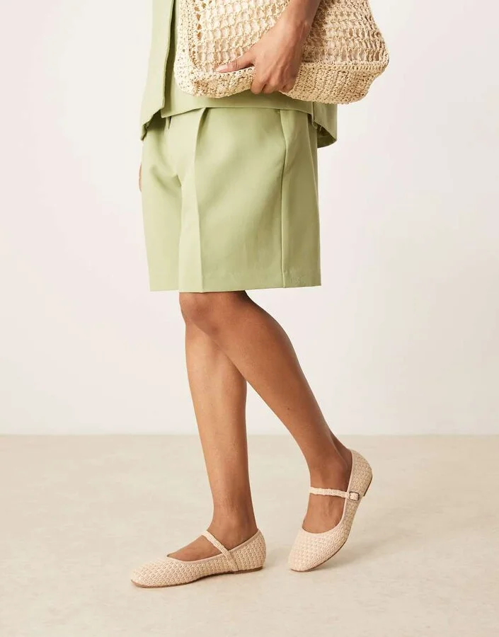 Glamorous mary jane ballet flats in raffia - Image 4