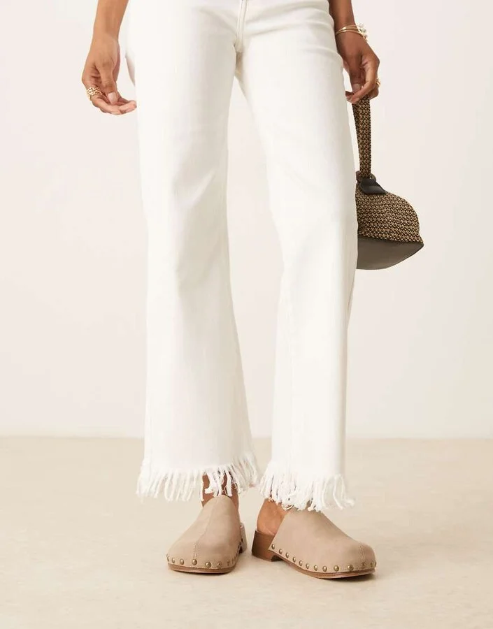 Glamorous mule clogs with studs in taupe - Image 2