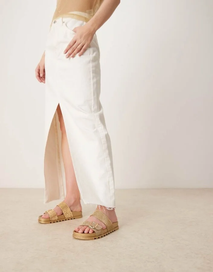 Glamorous rhinestone strap slides in gold - Image 3