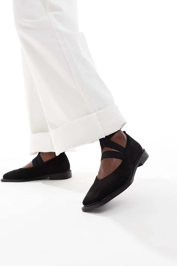 Glamorous square toe mary janes in black