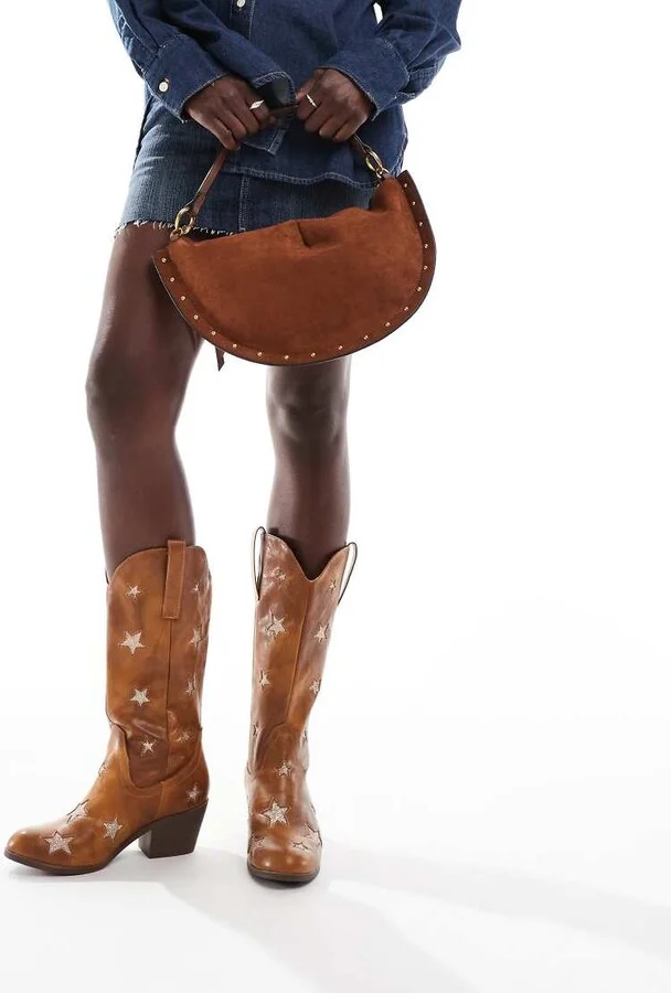 Glamorous star western boots in tan - Image 3