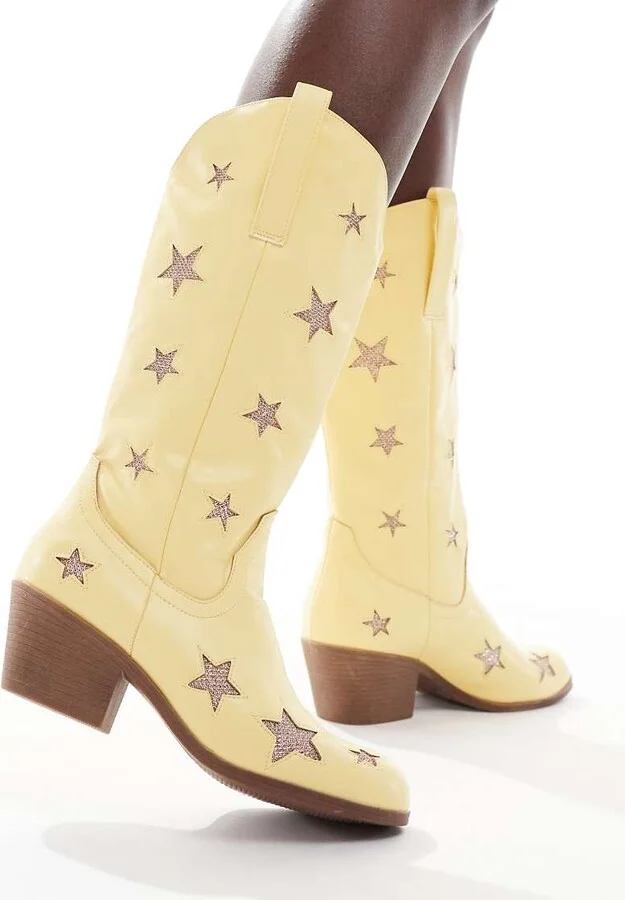 Glamorous star western boots in yellow - Image 3