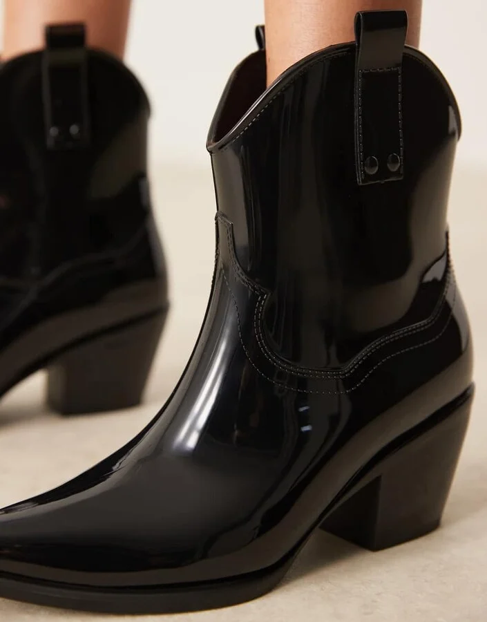 Glamorous welly western boots in black - Image 3