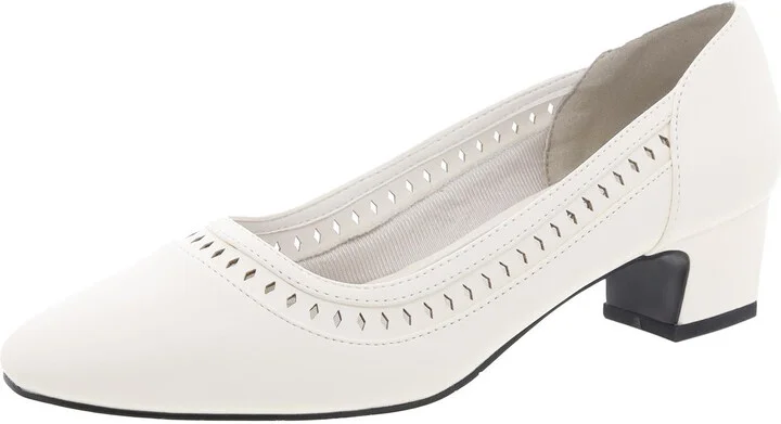Glana Womens Cushioned Footbed Faux Leather Pumps