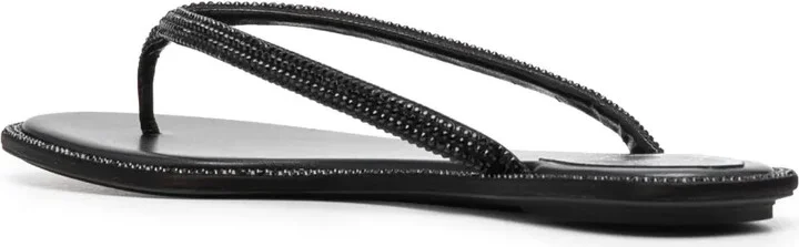 Glass Crystal-Embellishmed Leather Flip-Flops - Image 3