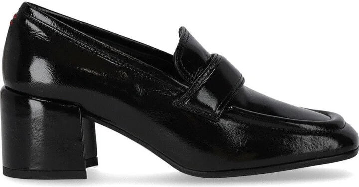 Glaze Black Heeled Loafer