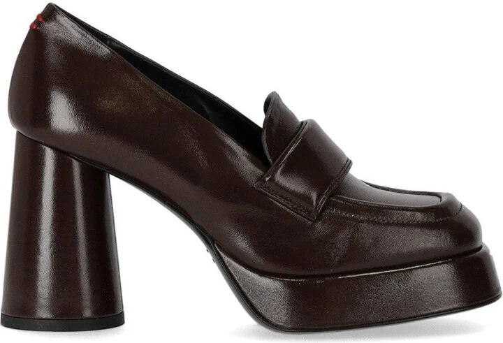 Glaze Dark Brown Heeled Loafer