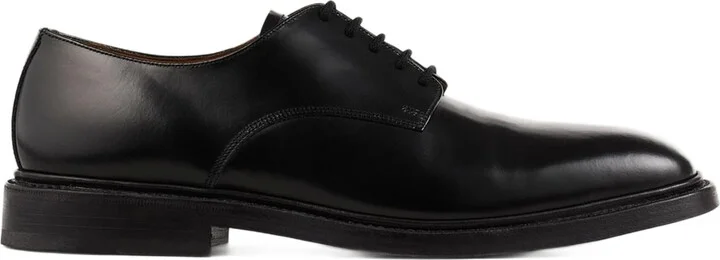 Glazed leather derbies