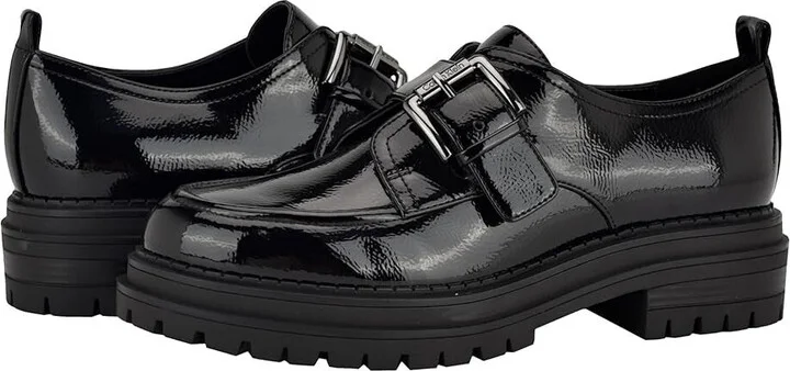 Glenny Flat Women 6.5 Black Leather Almond Toe Loafers Shoes ZOGG75