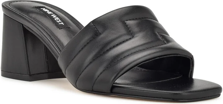GLENRA3 Womens Block Heel Man Made Mule Sandals