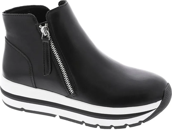 Glided Womens Leather Flatform Ankle Boots