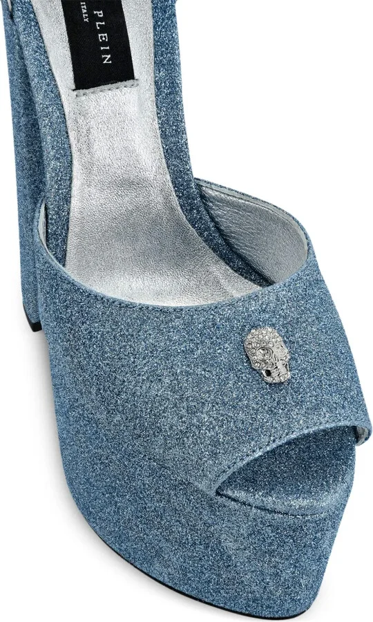 Glitter 120mm platform pumps - Image 4