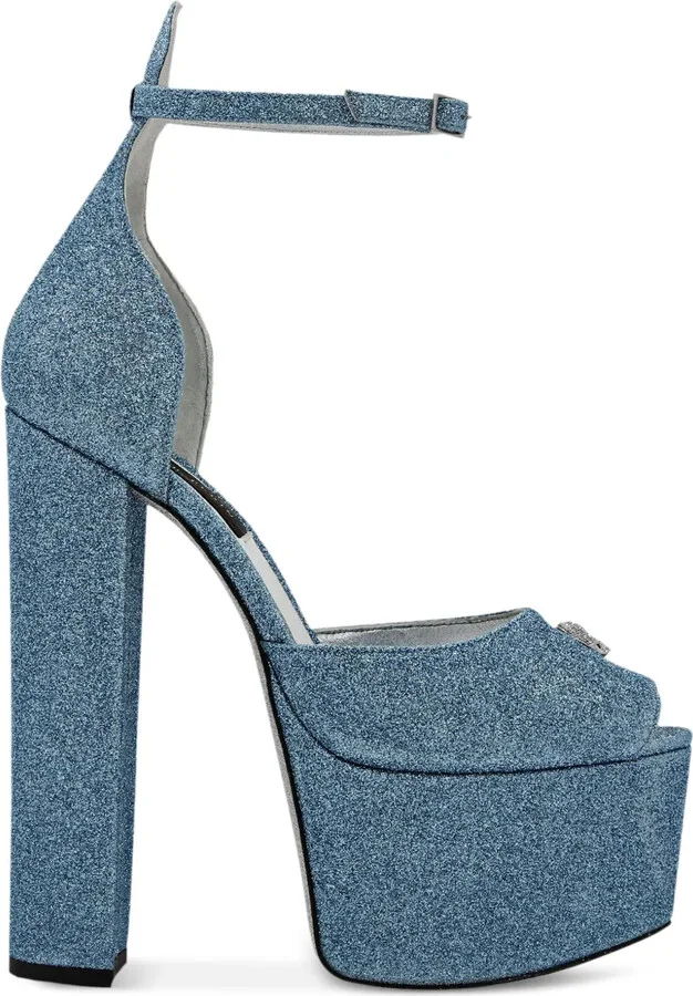 Glitter 120mm platform pumps