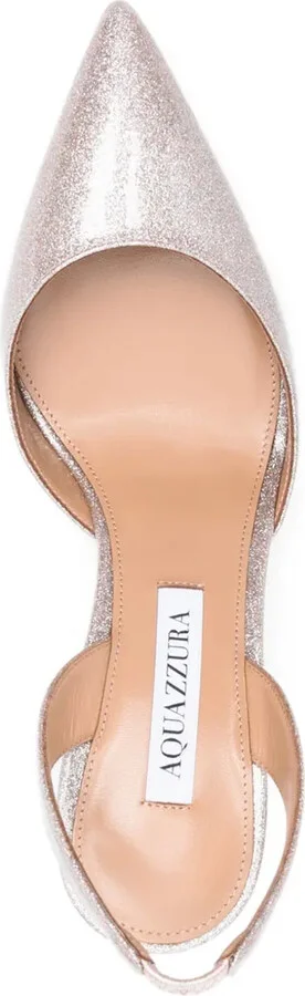 Glitter 90mm Faux-Leather Slingback Pumps - Image 4