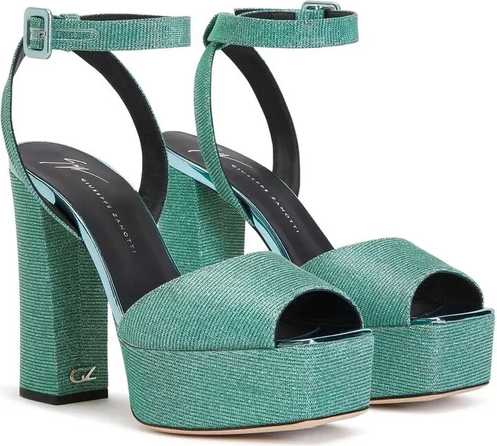 Glitter Block-Heel Platform Sandals - Image 2