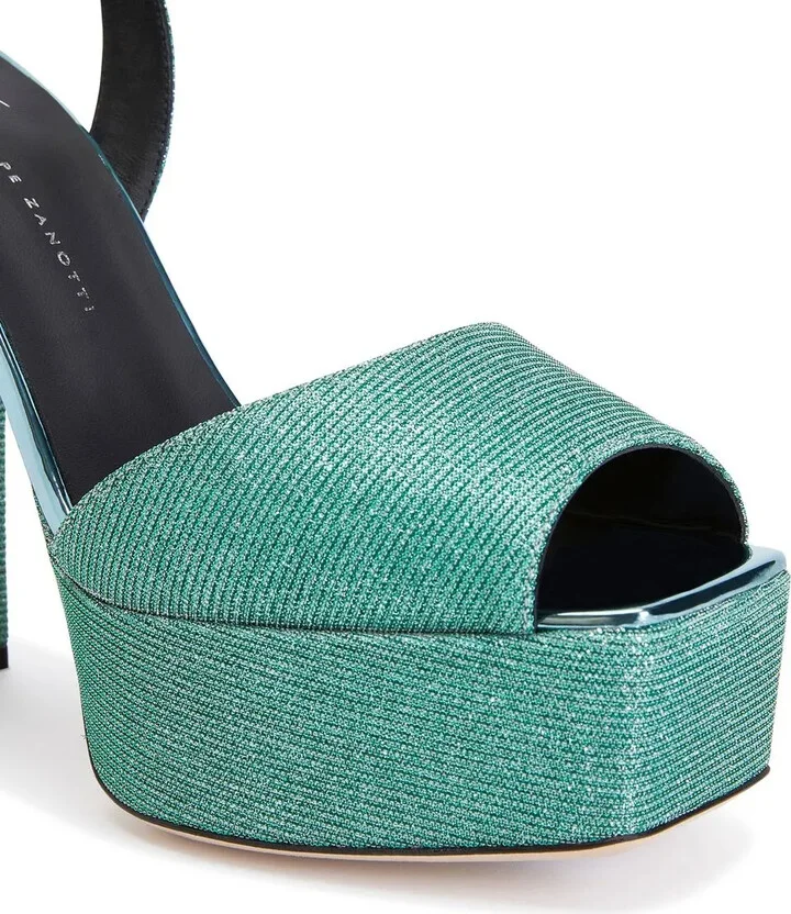 Glitter Block-Heel Platform Sandals - Image 4