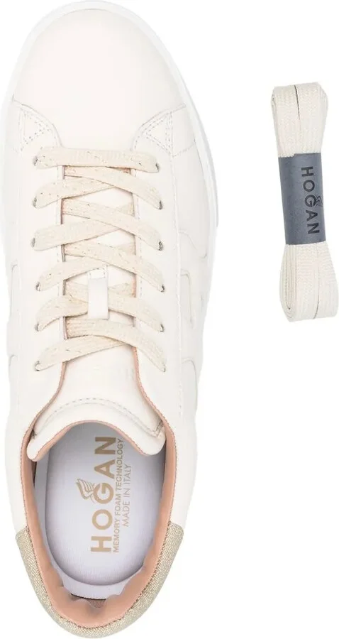 Glitter-Detail Leather Sneakers - Image 4