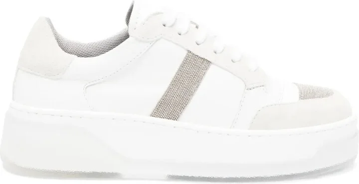 Glitter-Detail Low-Top Sneakers