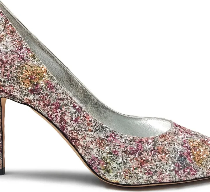 Glitter-Detail Pointed-Toe Pumps - Image 2