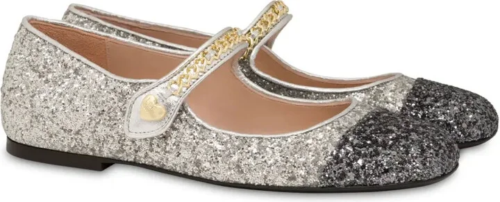 Glitter-Detail Two-Tone Ballerinas - Image 2