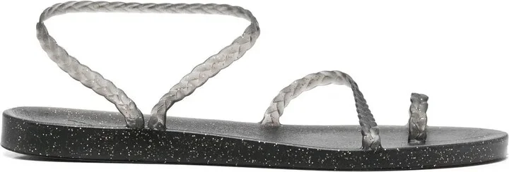Glitter-Detailed Single-Toe Flip Flops