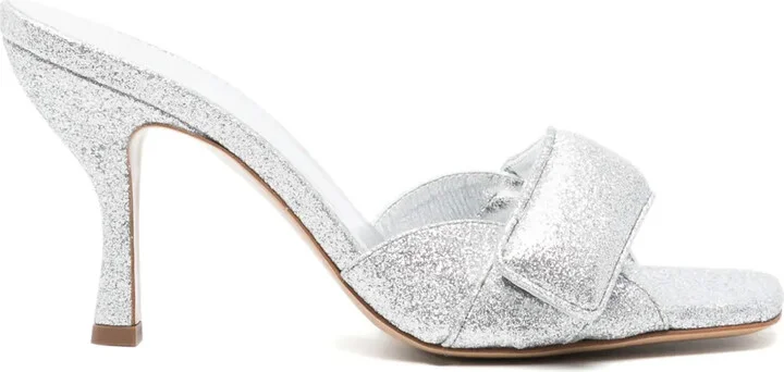 Glitter-Detailing 80mm Leather Sandals