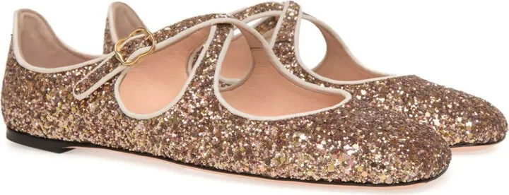 Glitter-Embellished Ballerina Shoes - Image 2