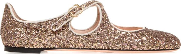 Glitter-Embellished Ballerina Shoes
