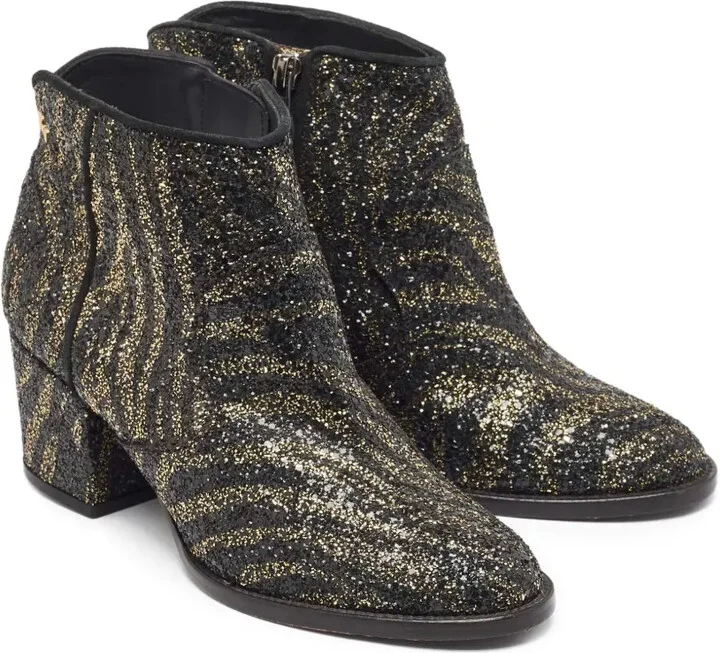Glitter-Embellished Block-Heel Ankle Boots - Image 2