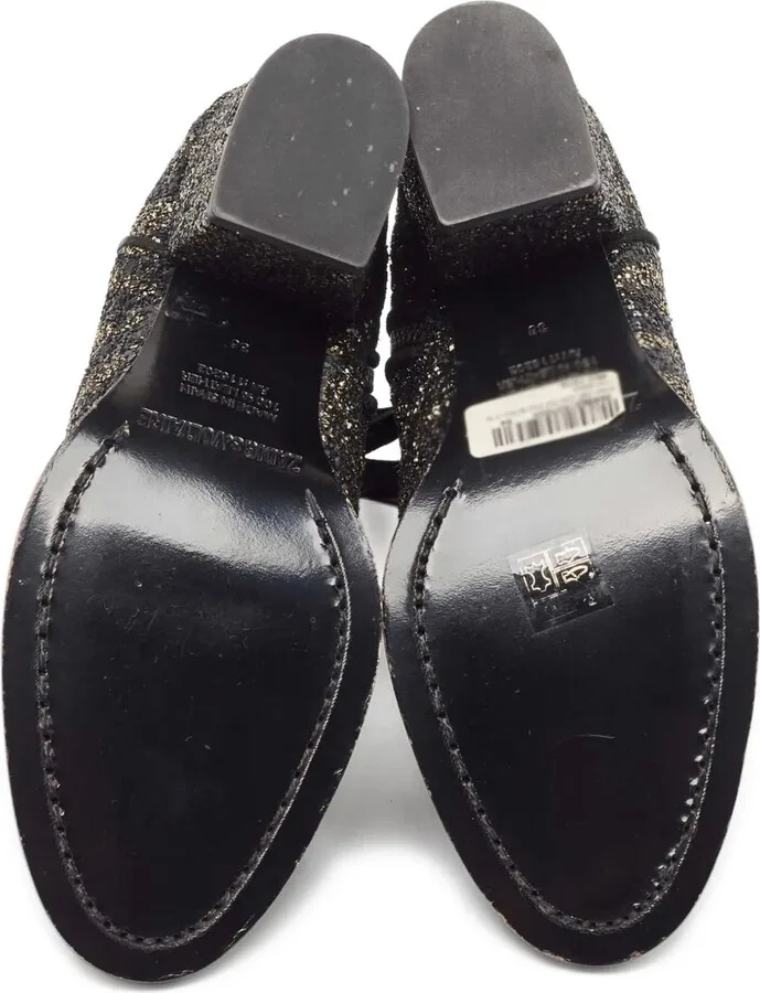 Glitter-Embellished Block-Heel Ankle Boots - Image 5