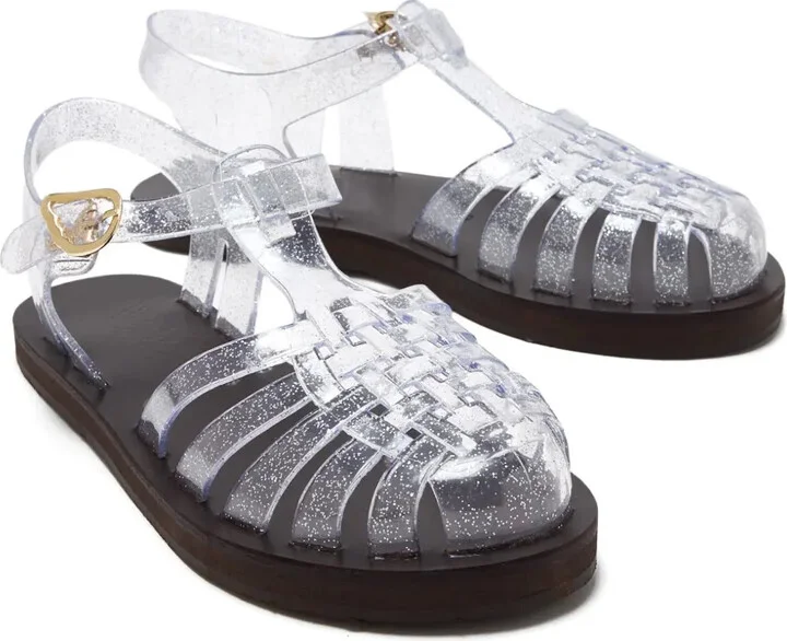 Glitter-Embellished Jelly Sandals - Image 2