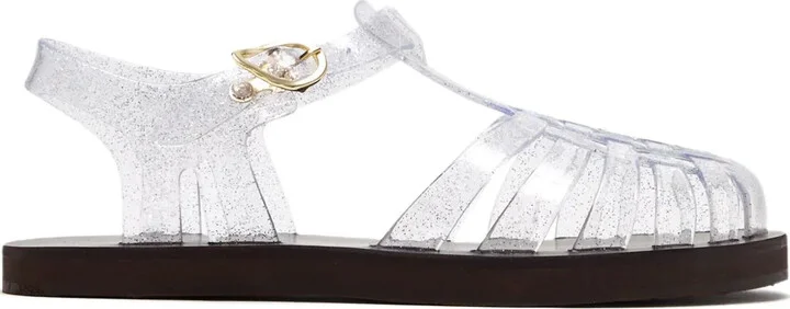 Glitter-Embellished Jelly Sandals