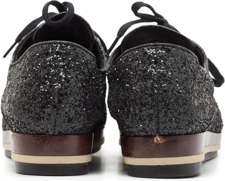 Glitter-Embellished Lace-Up Shoes - Image 3