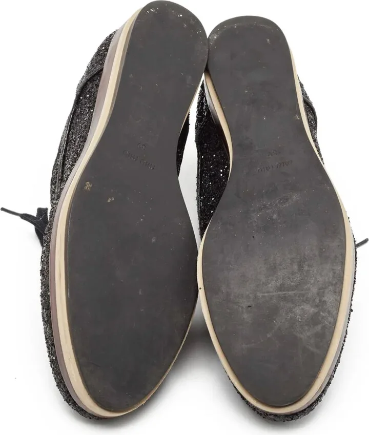 Glitter-Embellished Lace-Up Shoes - Image 5