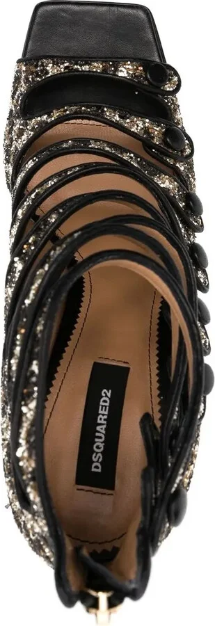 Glitter-Embellished Leopard-Print Sandals - Image 4