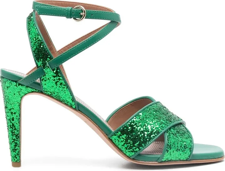 Glitter-Embellished Open-Toe Sandals