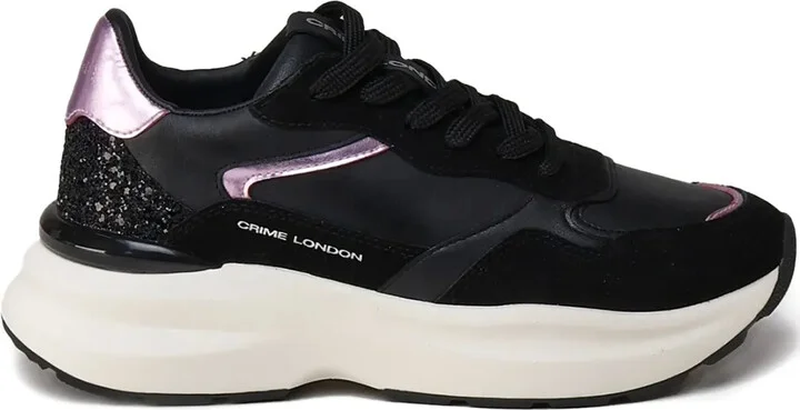 Glitter-Insert Platform Sneakers