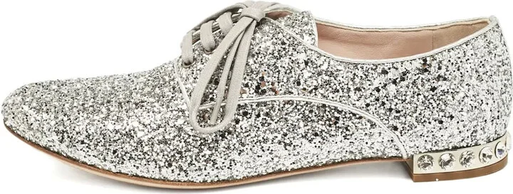 Glitter Lace-Up Shoes
