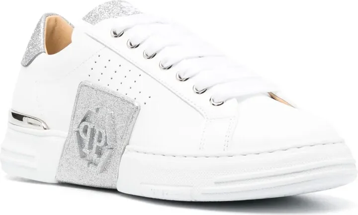 Glitter Lo-Top leather sneakers - Image 2