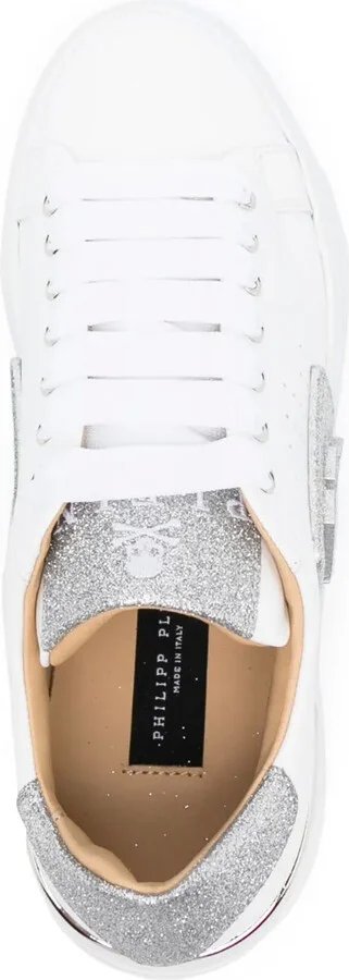 Glitter Lo-Top leather sneakers - Image 4