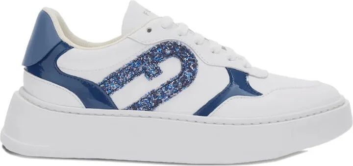 Glitter-Logo Platform Sneakers