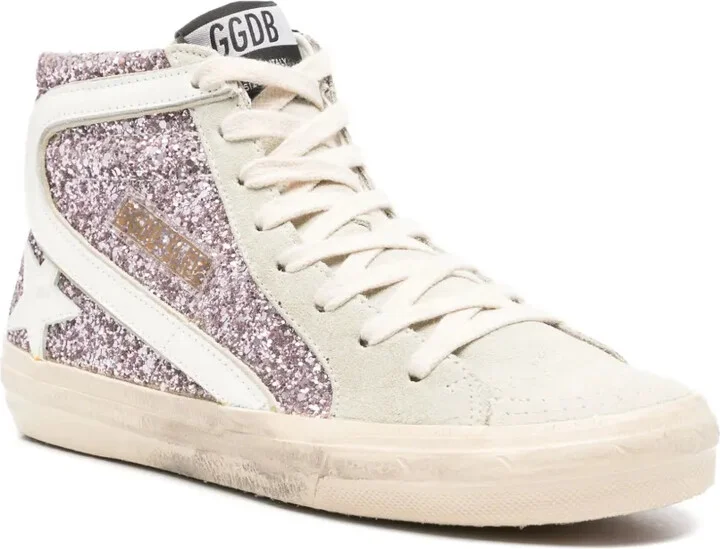 Glitter-Panel High-Top Sneakers - Image 2