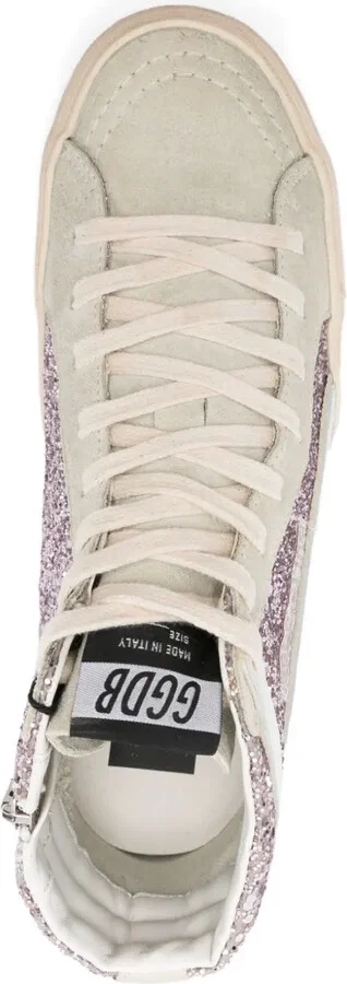 Glitter-Panel High-Top Sneakers - Image 4