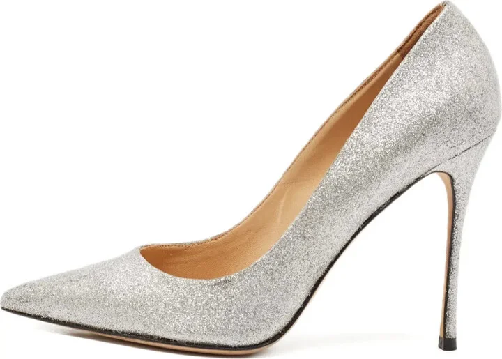 Glitter Pointed-Toe Pumps