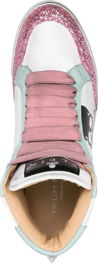 Glitter Retrokickz TM leather sneakers - Image 4